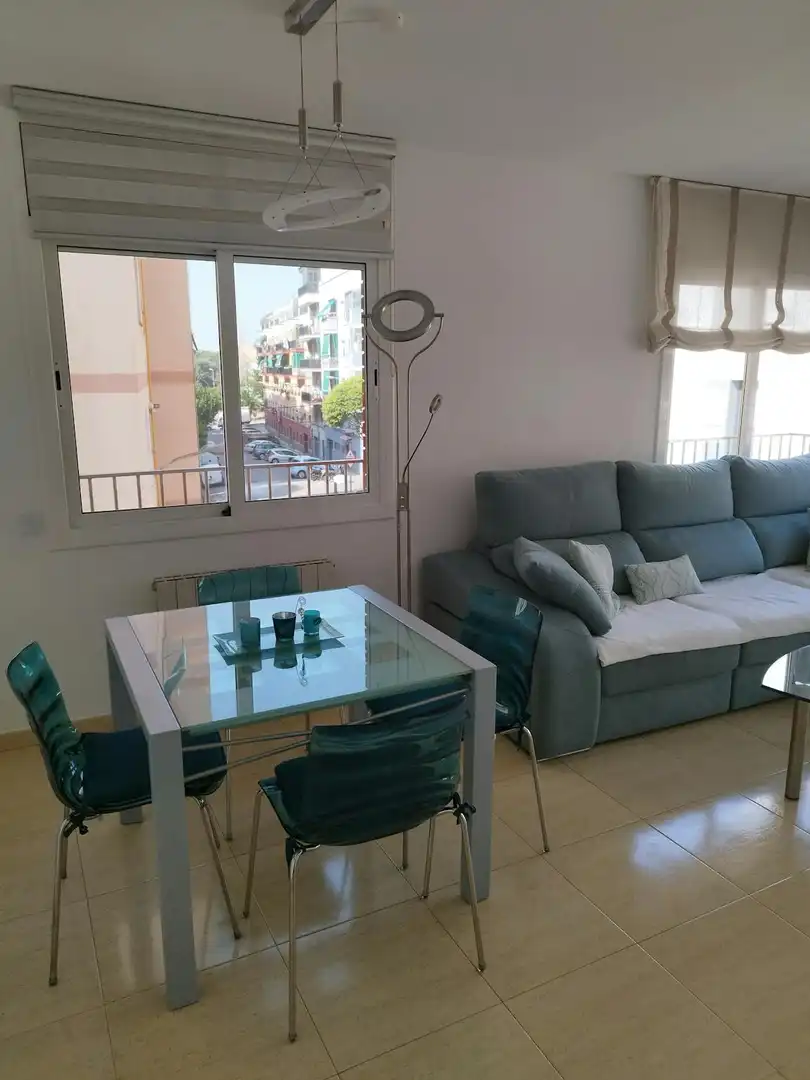 Living room of Flat for rent in Badalona  with Air Conditioner, Heating and Furnished