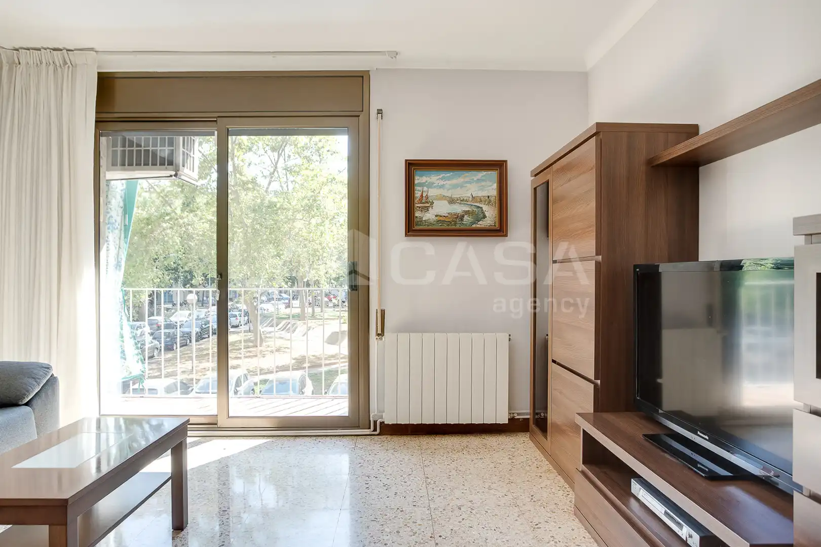 Sala de estar de Piso en venta en Barcelona con Calefacción, Trastero y Balcón
