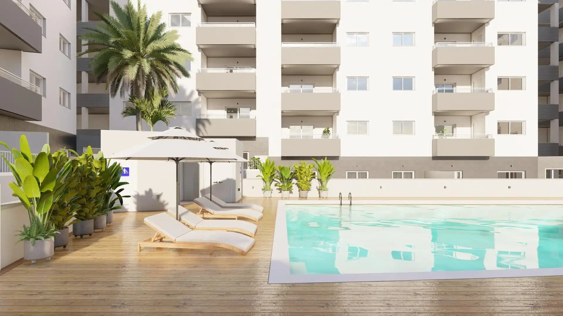 Piscina de Pis en venda en Roquetas de Mar amb Aire condicionat, Terrassa i Piscina comunitària