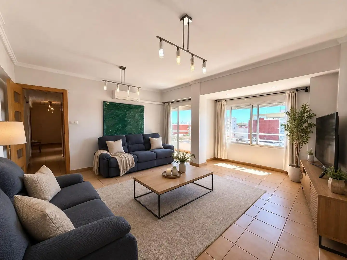 Living room of Flat for sale in Benifaió  with Air Conditioner, Storage room and Furnished