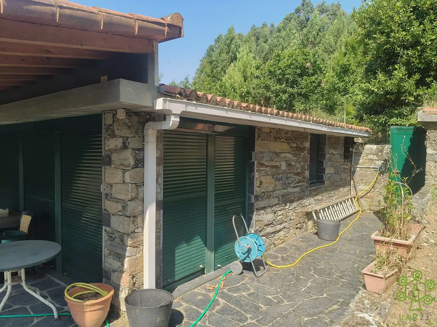 Vista exterior de Casa o xalet en venda en Abegondo amb Calefacció, Jardí privat i Piscina