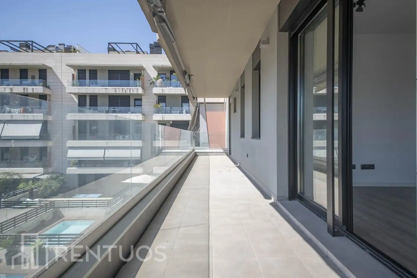 Terrace of Flat for rent in Badalona  with Air Conditioner, Heating and Parquet flooring