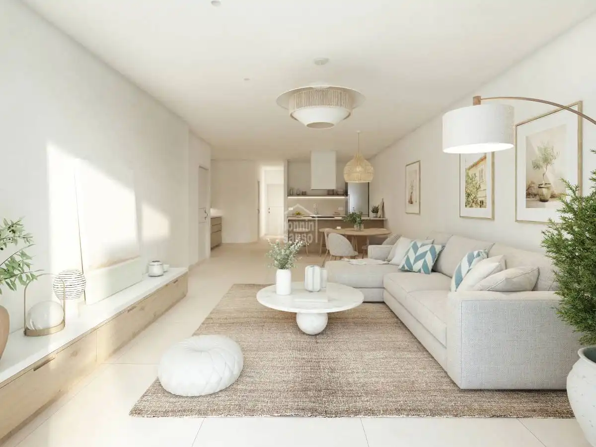 Sala de estar de Apartamento en venta en Es Mercadal con Jardín privado, Terraza y Piscina