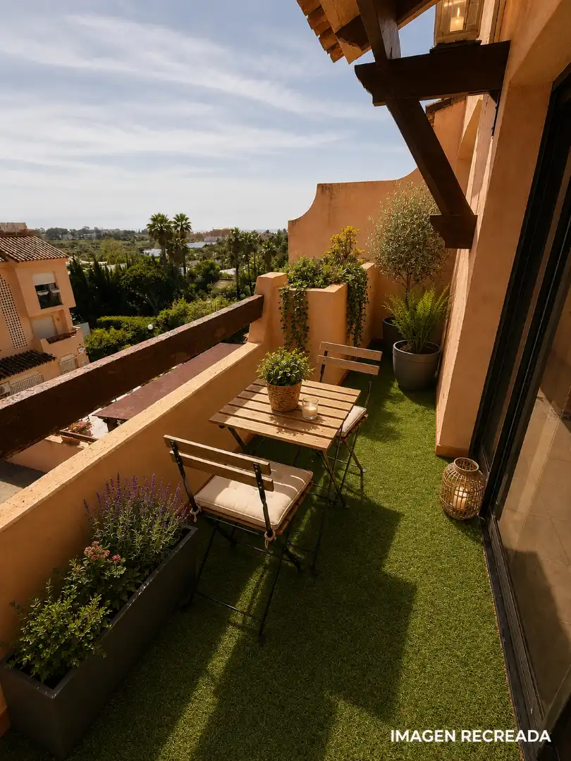 Terraza de Piso en venta en Estepona con Aire acondicionado, Terraza y Piscina comunitaria