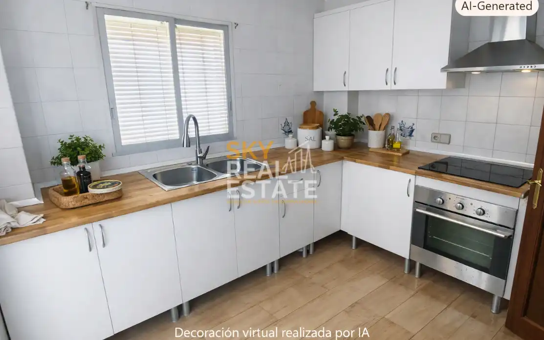 Kitchen of Flat for sale in Dénia  with Air Conditioner, Oven and Washing machine