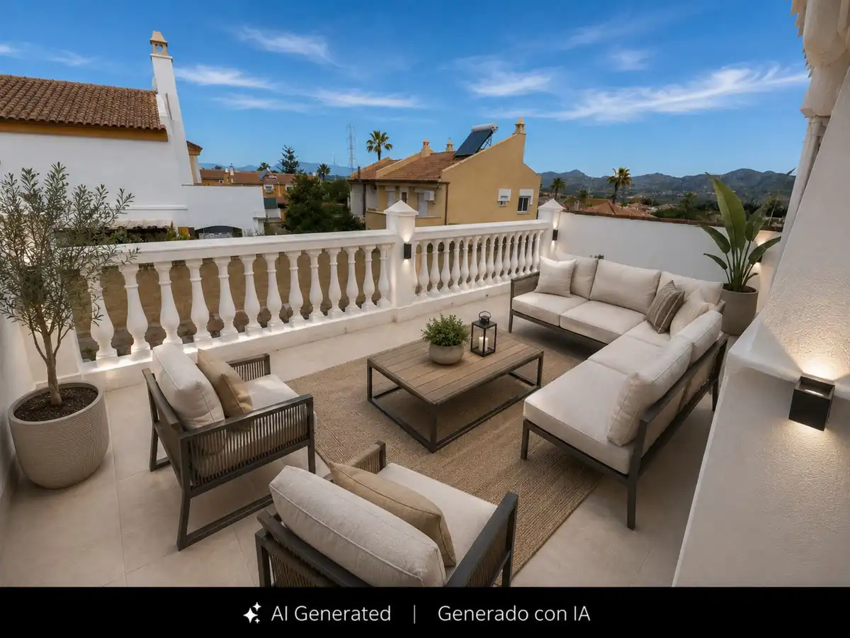 Terrassa de Casa adosada en venda en Alhaurín de la Torre amb Aire condicionat, Calefacció i Jardí privat