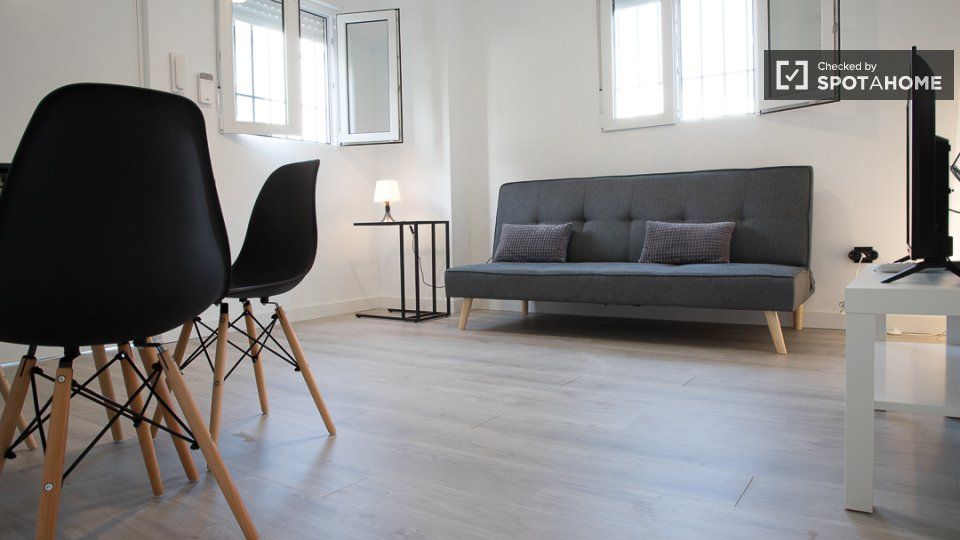 Living room of Flat to rent in  Madrid Capital  with Air Conditioner, Heating and Furnished