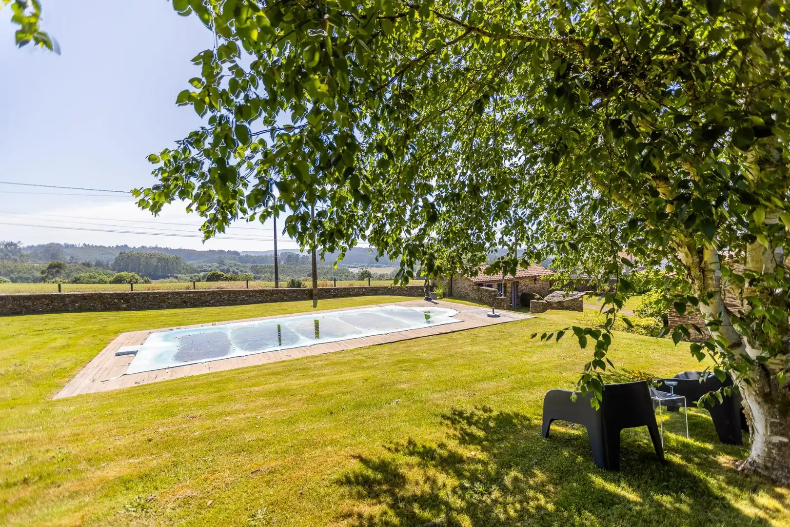 Piscina de Casa o chalet en venta en O Pino  con Calefacción, Jardín privado y Terraza