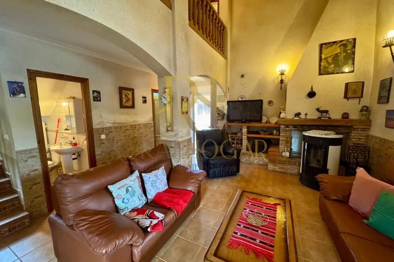 Living room of Houses for sale in Molina de Aragón  with Private garden, Parquet flooring and Storage room