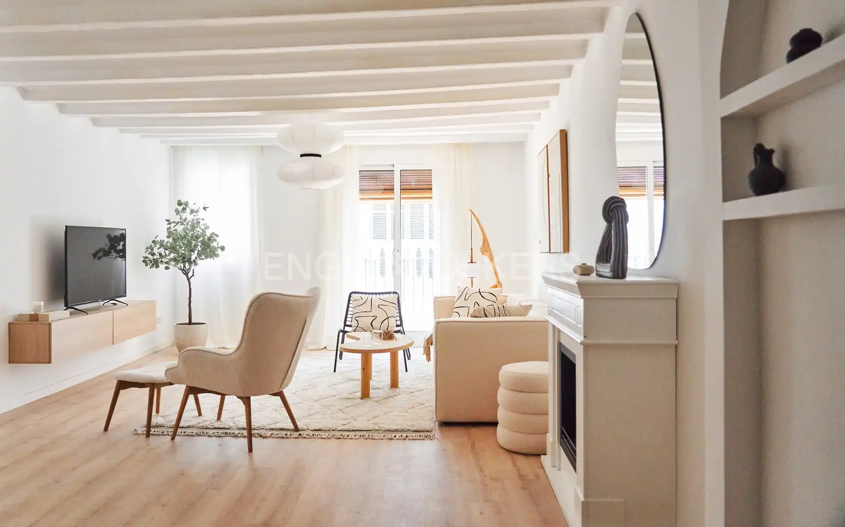 Sala de estar de Piso de alquiler en Barcelona con Aire acondicionado, Calefacción y Balcón
