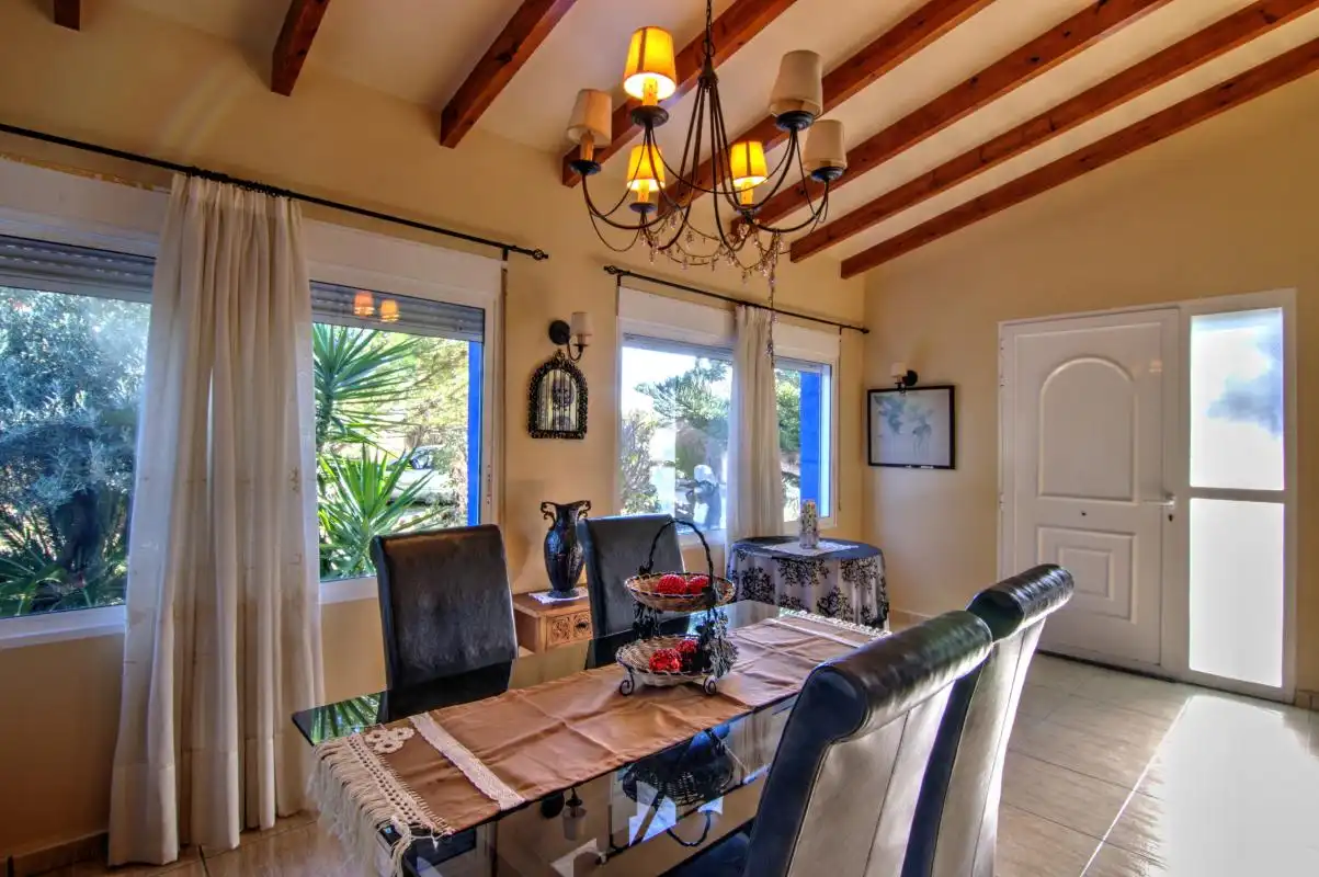 Dining room of Houses for sale in Benitachell / El Poble Nou de Benitatxell  with Air Conditioner, Heating and Private garden