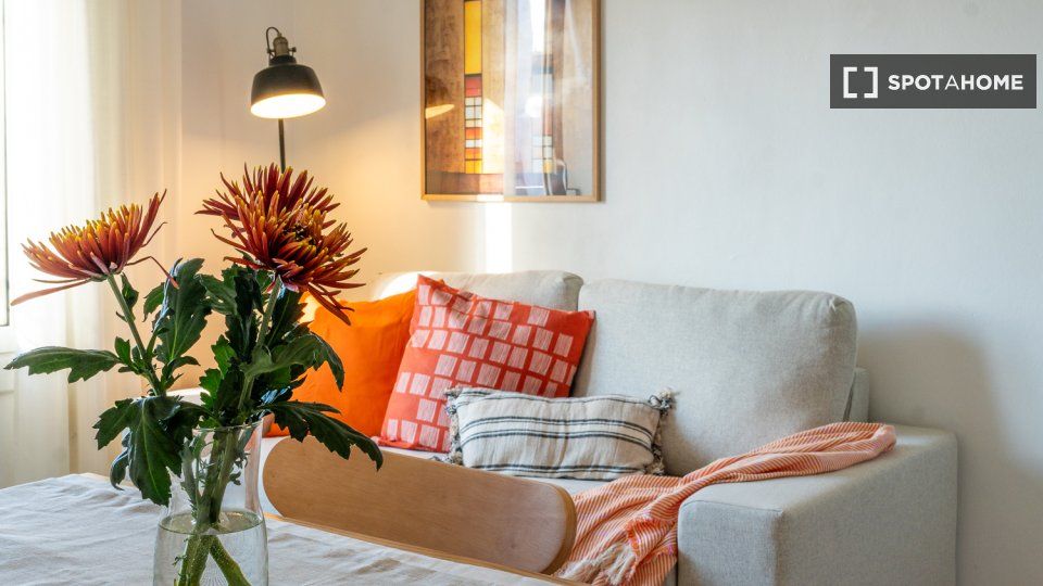 Sala d'estar de Pis de lloguer en  Barcelona Capital amb Aire condicionat, Calefacció i Moblat