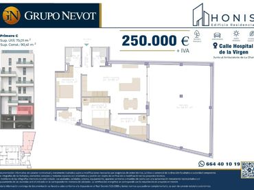 New build Flat with balcony for sale in Calle Hospital de la Virgen 9