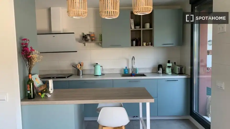 Kitchen of Apartments for share in Sopela  with Air Conditioner, Terrace and Furnished