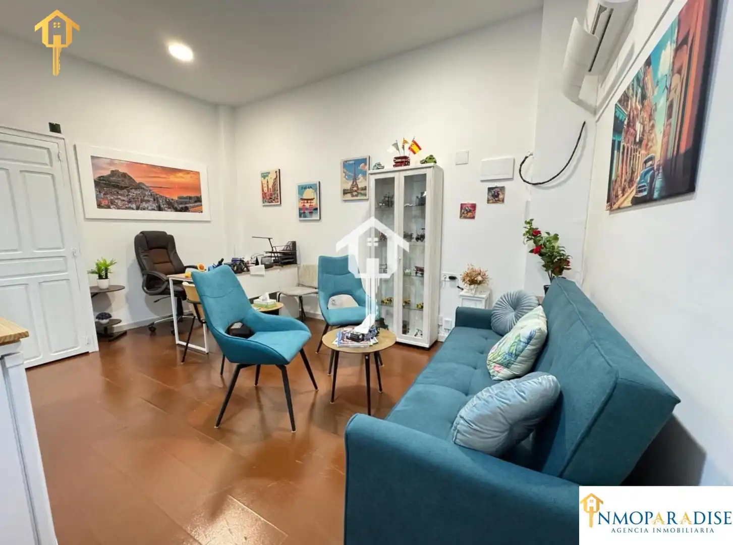 Sala d'estar de Estudi en venda en Alicante / Alacant amb Aire condicionat i Moblat