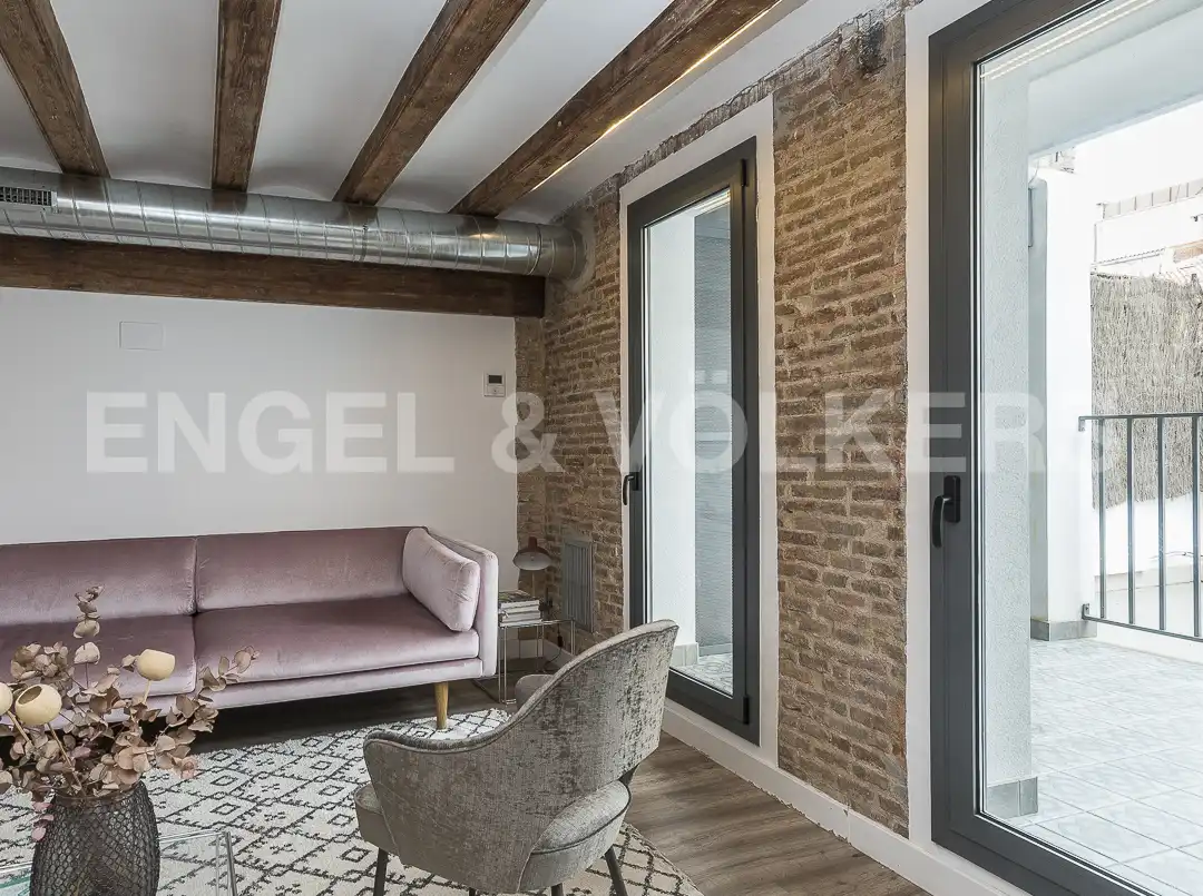 Wohnzimmer von Wohnung zur Miete in Barcelona mit Klimaanlage, Heizung und Möbliert