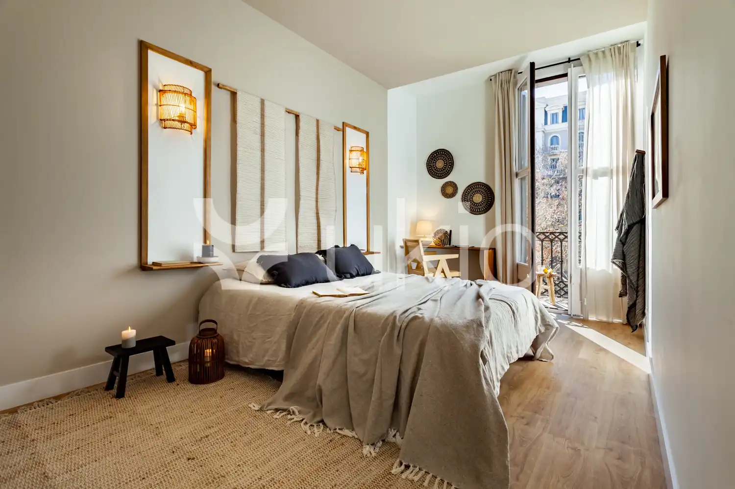 Schlafzimmer von Wohnungen zur Miete in Barcelona mit Klimaanlage, Möbliert und Ofen