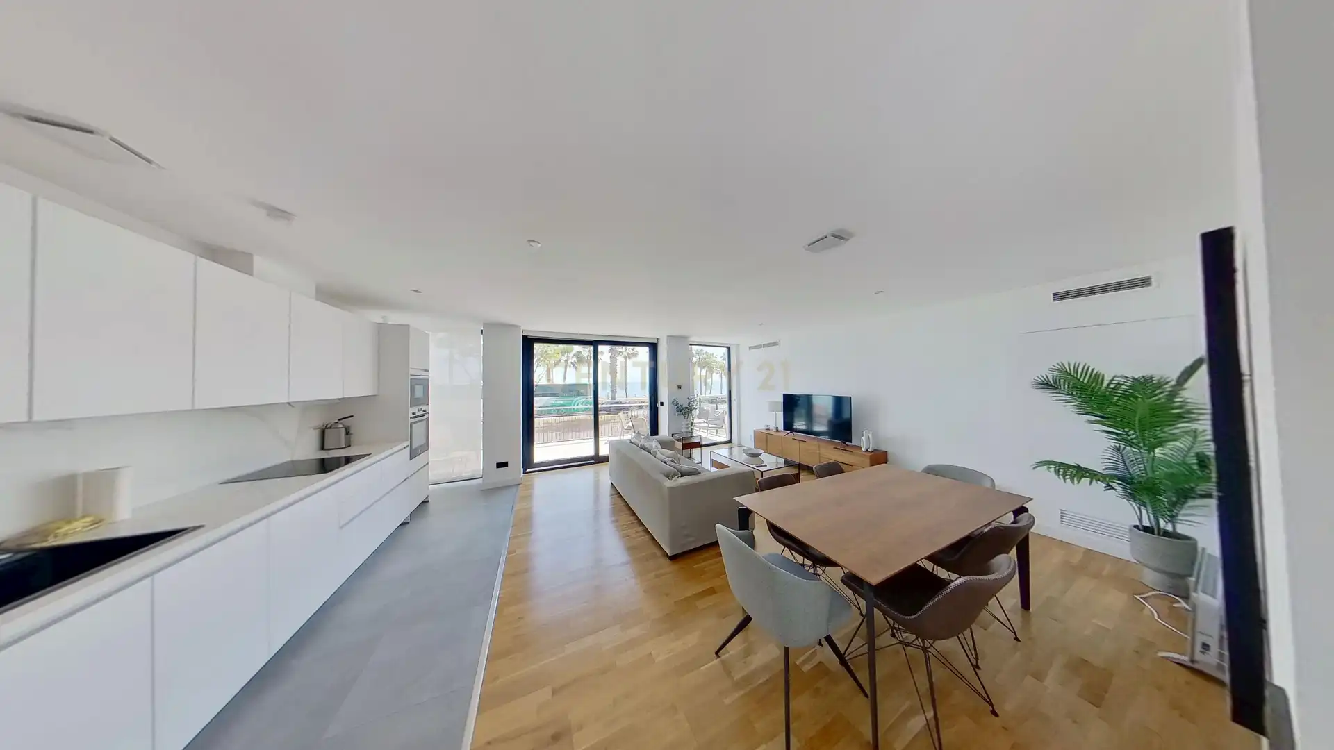 Sala de estar de Apartamento de alquiler en Málaga con Aire acondicionado, Lavadora y Microondas