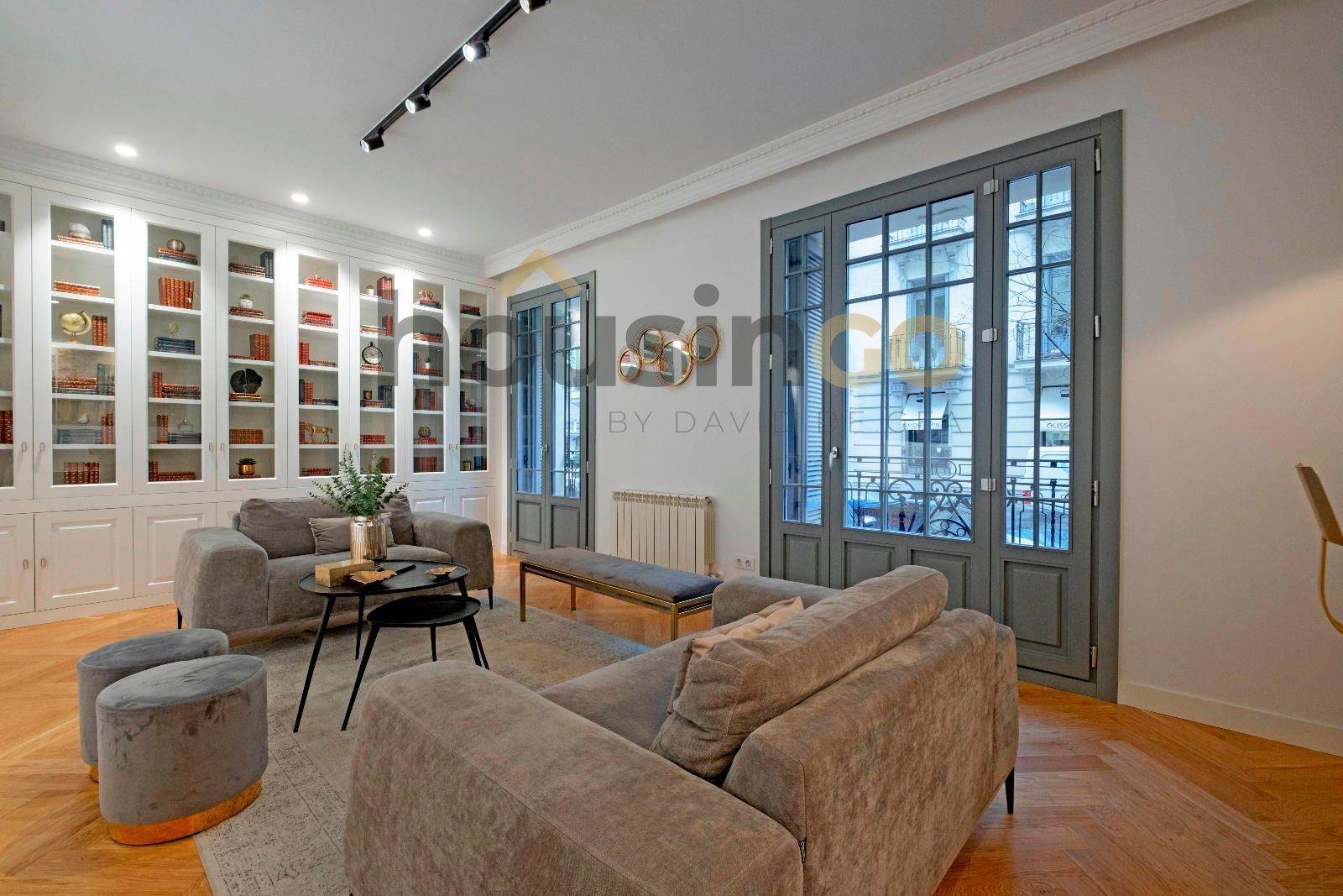 Sala d'estar de Pis de lloguer en  Madrid Capital amb Aire condicionat, Calefacció i Parquet