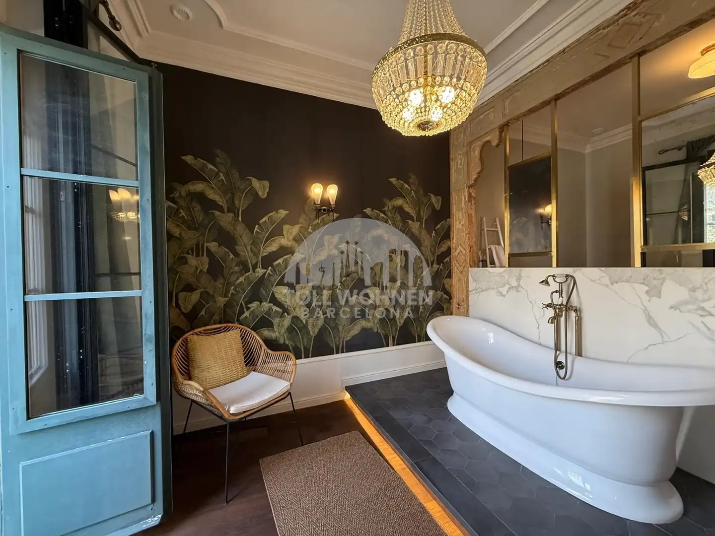 Badezimmer von Wohnung zur Miete in Barcelona mit Klimaanlage, Heizung und Terrasse
