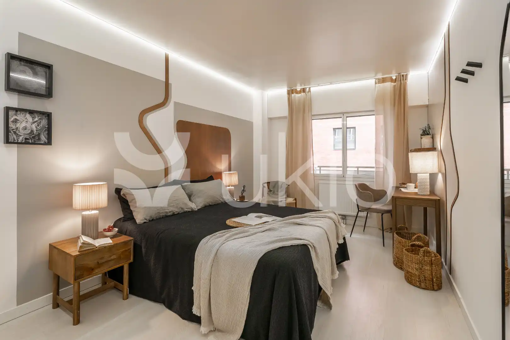 Schlafzimmer von Wohnungen zur Miete in Madrid mit Klimaanlage, Heizung und Terrasse