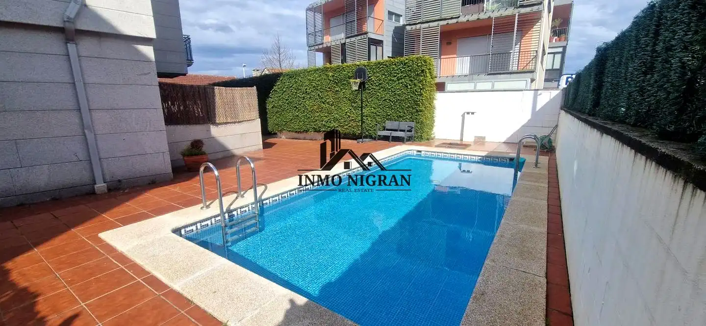 Swimming pool of Flat for rent in Baiona  with Terrace, Furnished and Community pool