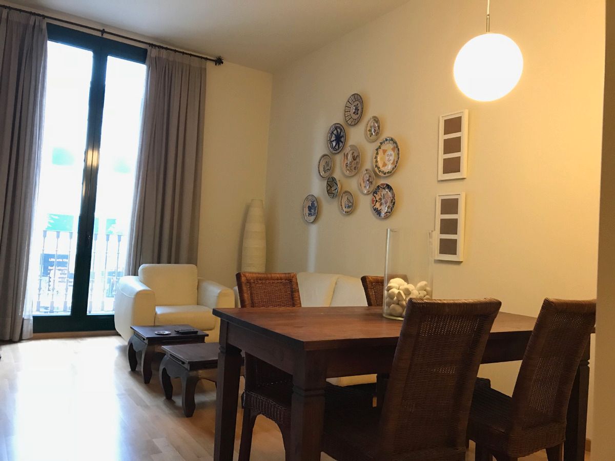 Dining room of Flat to rent in  Barcelona Capital  with Parquet flooring, Terrace and Balcony
