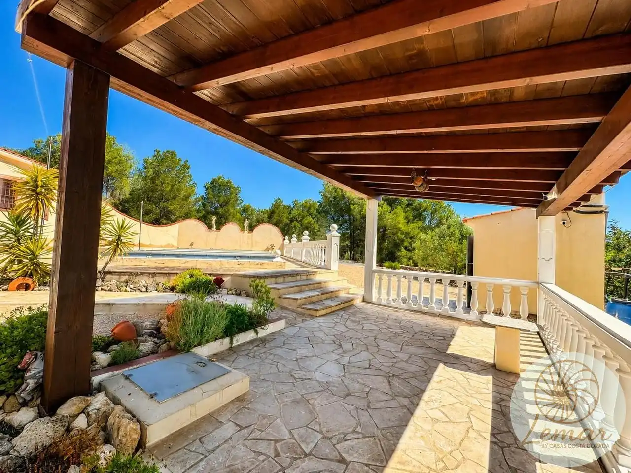 Terraza de Finca rústica en venta en El Perelló con Jardín privado, Terraza y Piscina