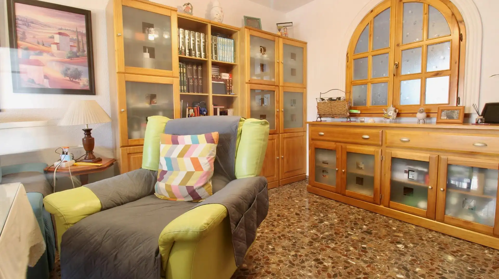 Sala de estar de Casa adosada en venta en Vegas del Genil con Aire acondicionado, Calefacción y Terraza