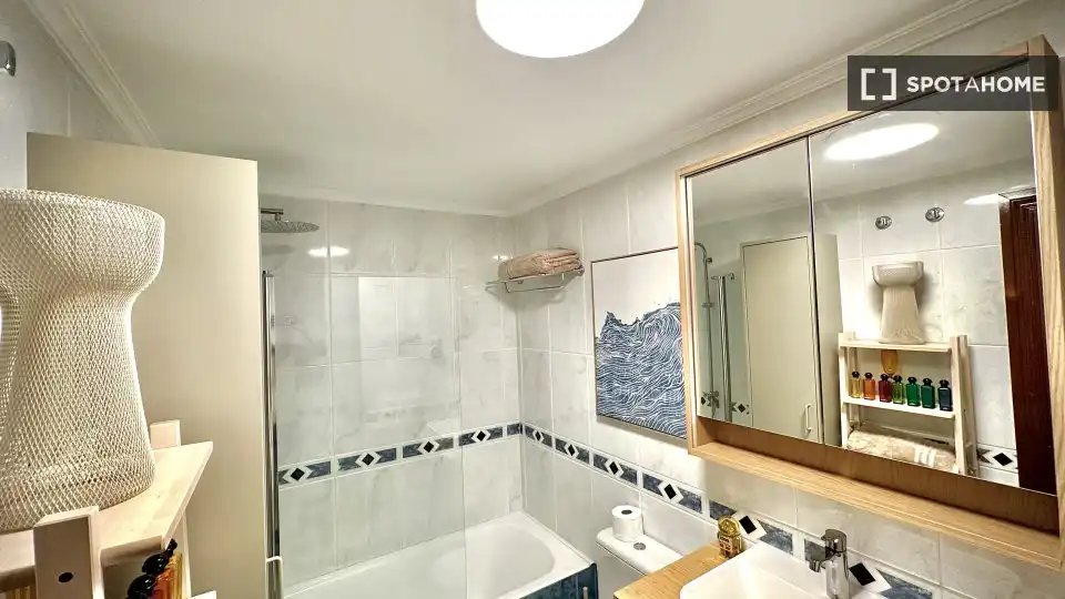 Baño de Apartamento para compartir en Bilbao  con Aire acondicionado, Terraza y Amueblado
