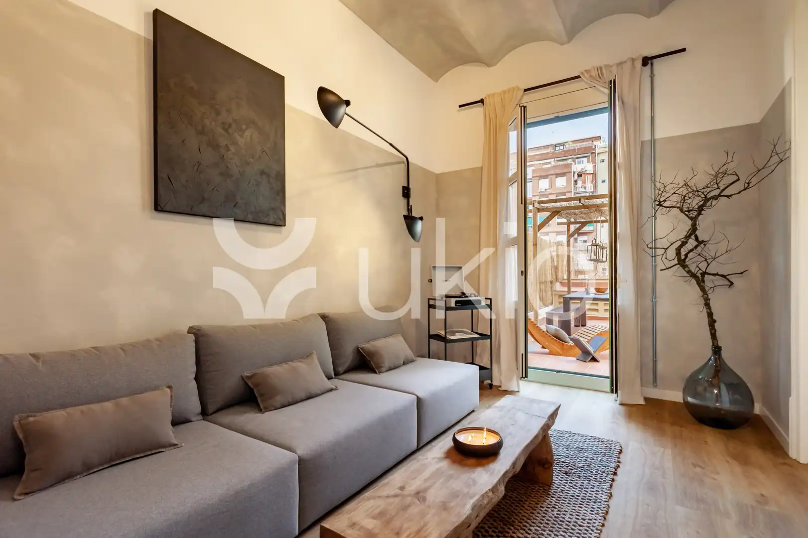 Living room of Apartments for rent in Barcelona  with Air Conditioner, Terrace and Furnished