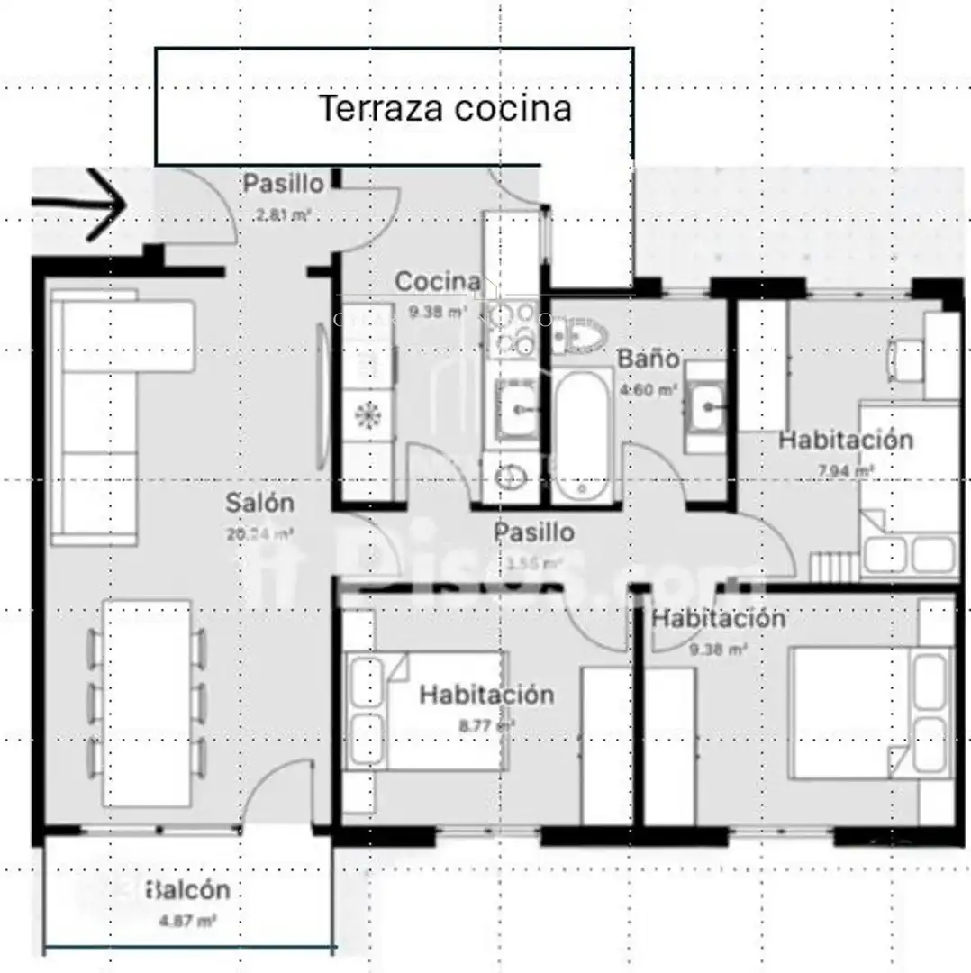 Wohnung mit Terrasse zum Verkauf in Tormes, imagen 16