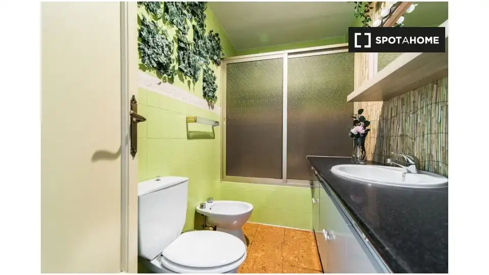Bathroom of Flat for share in Madrid  with Air Conditioner, Heating and Furnished