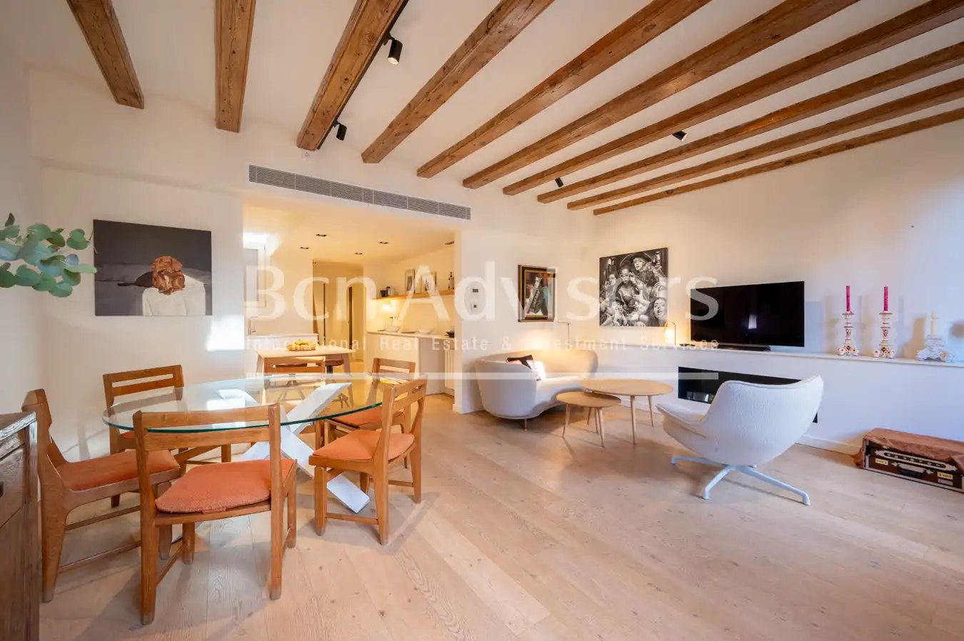Sala de estar de Piso en venta en Barcelona con Aire acondicionado, Calefacción y Parquet