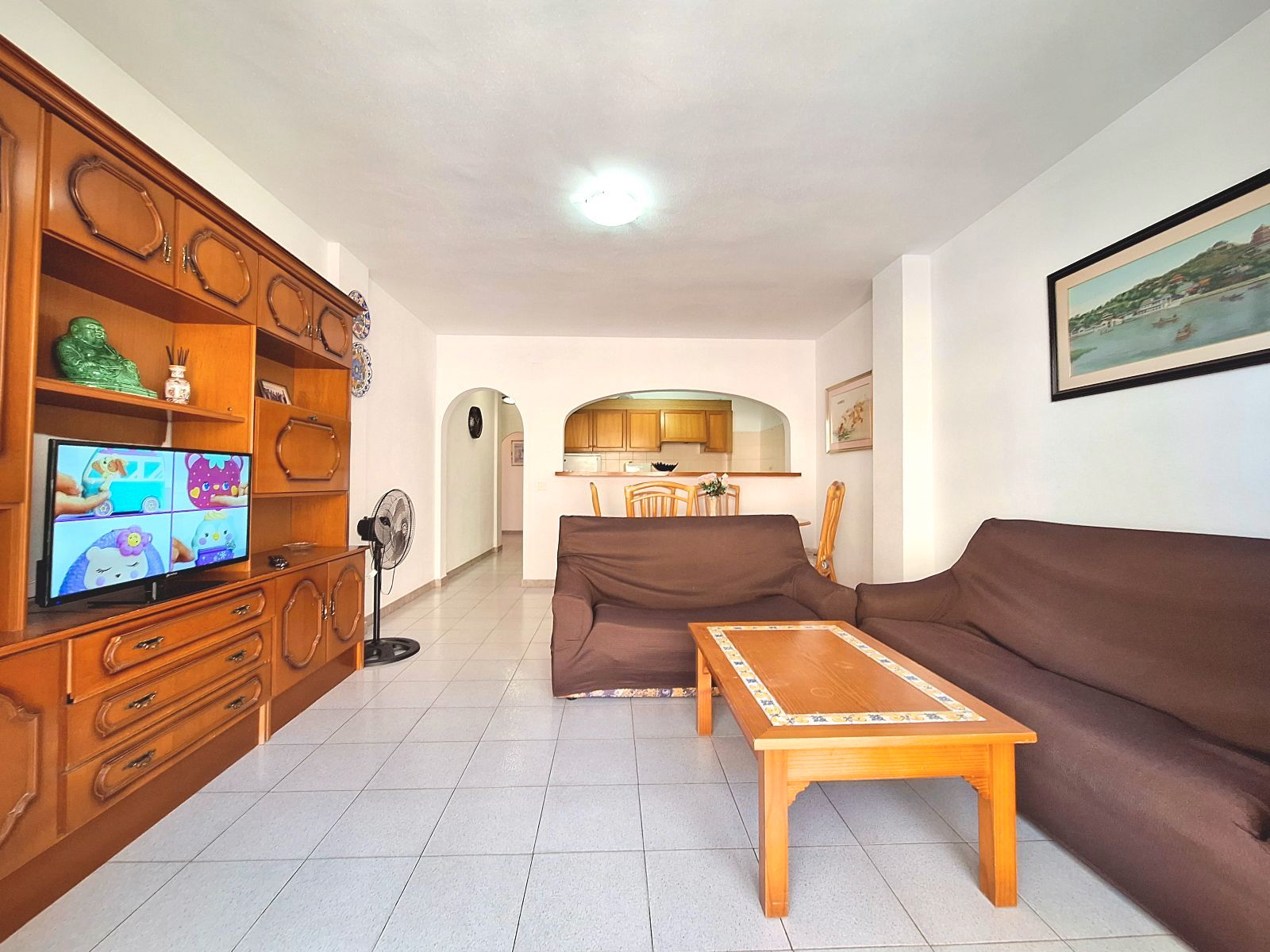 Sala d'estar de Apartament en venda en Calpe / Calp amb Calefacció, Terrassa i Piscina