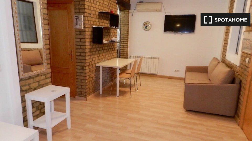 Sala d'estar de Pis de lloguer en  Madrid Capital amb Aire condicionat, Calefacció i Moblat