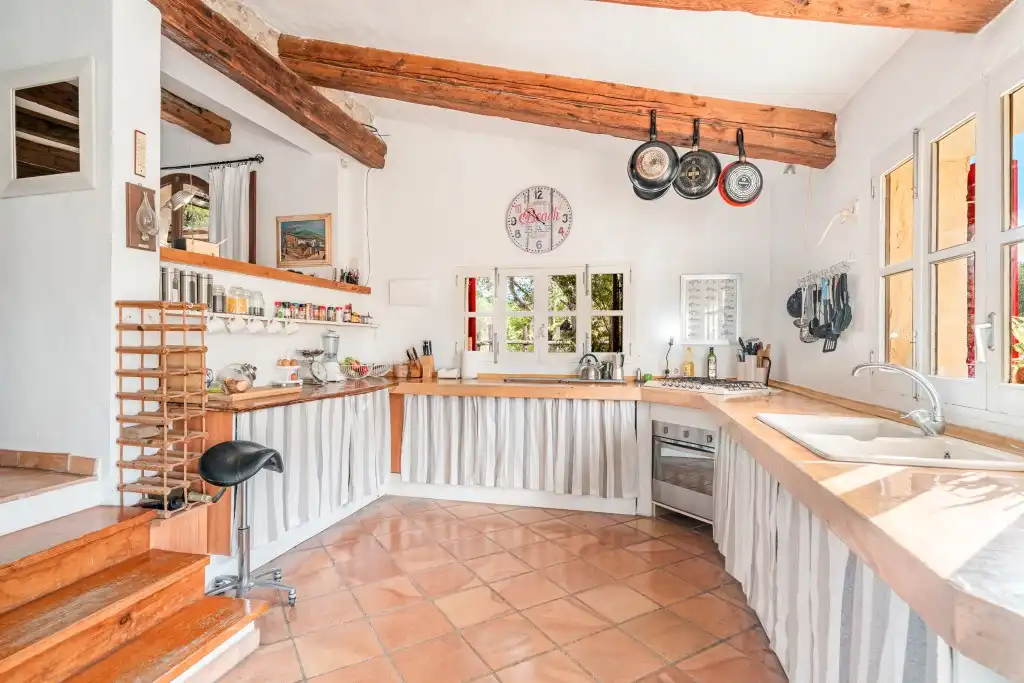 Cocina de Finca rústica en venta en Andratx con Jardín privado, Parquet y Terraza
