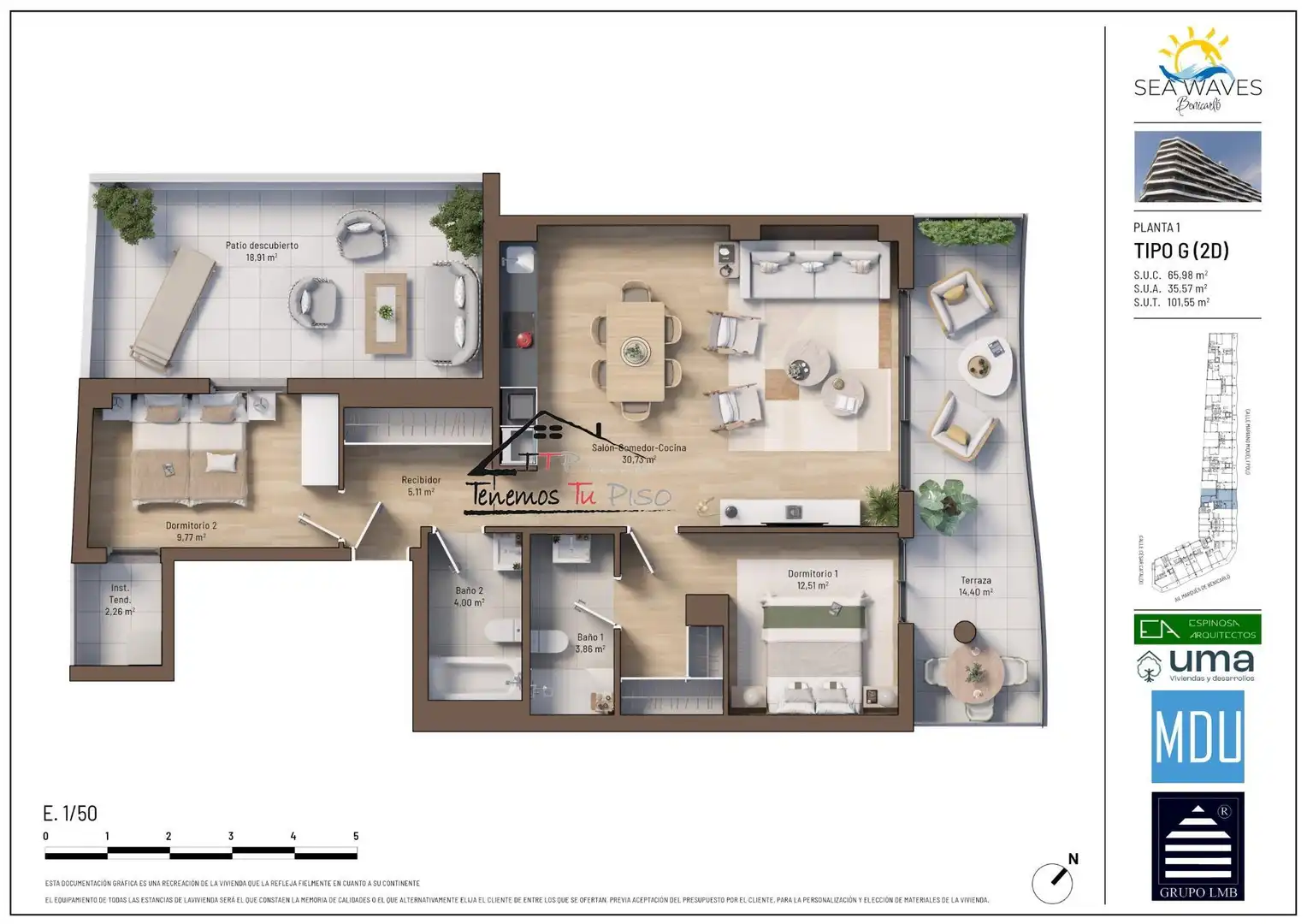 Flat for sale in Benicarló  with Air Conditioner, Private garden and Terrace