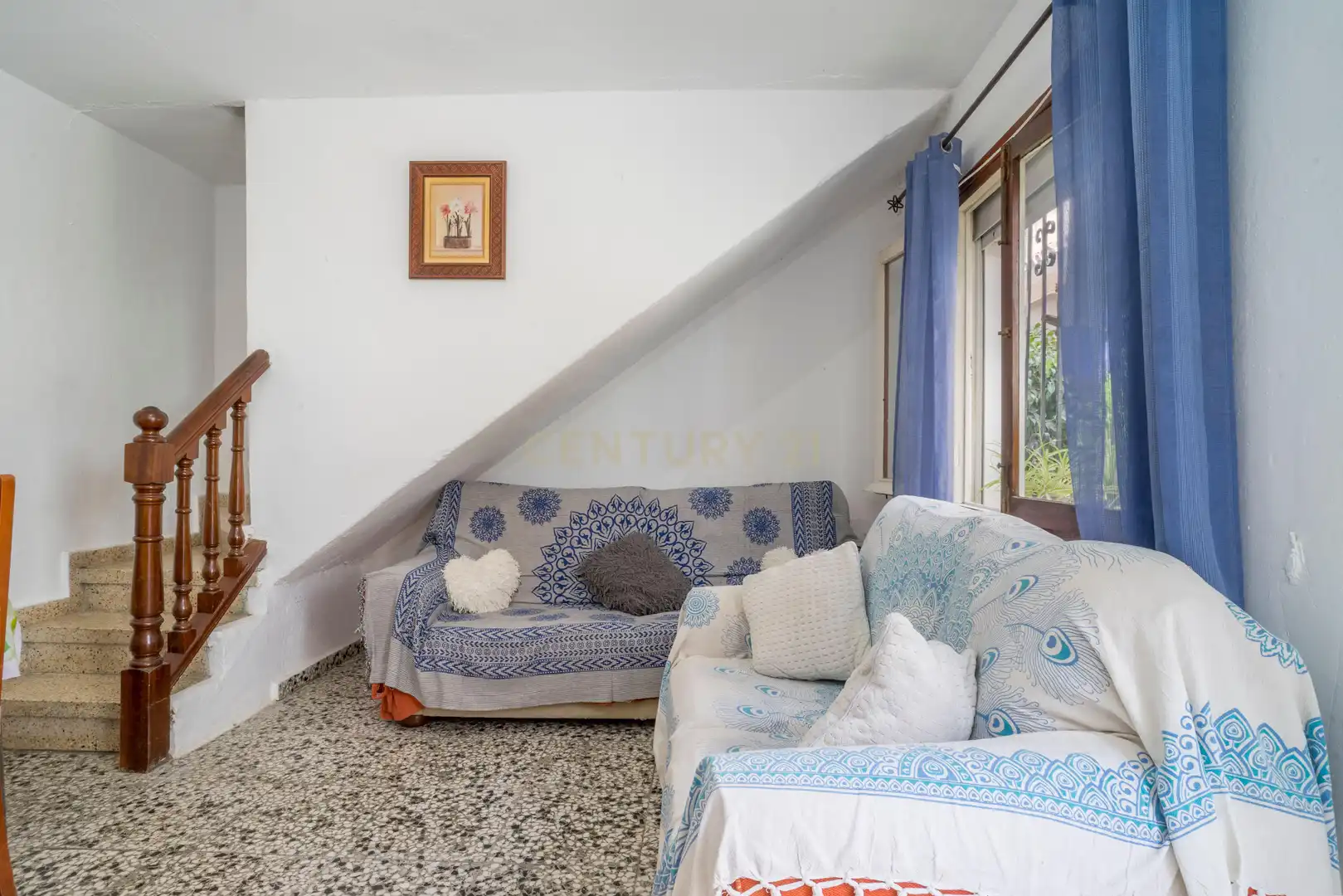 Sala d'estar de Casa adosada en venda en Mijas