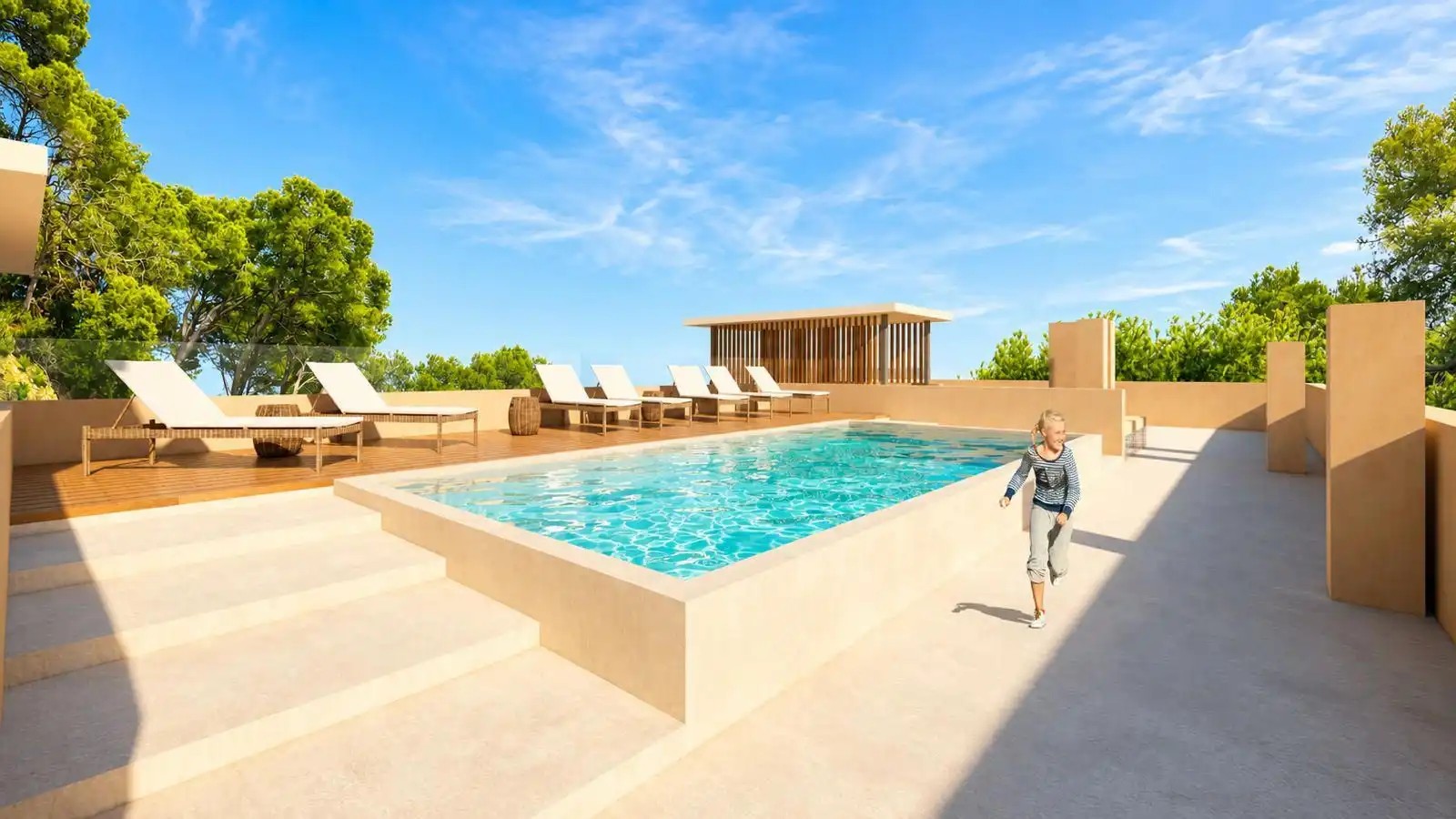 Swimming pool of Attic for sale in Palafrugell  with Air Conditioner, Heating and Terrace