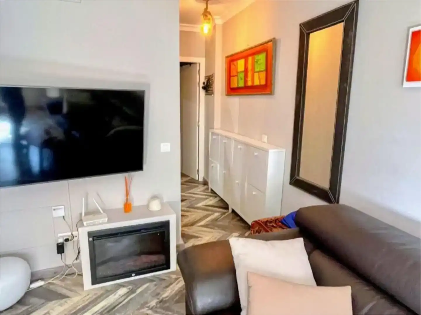 Wohnzimmer von Wohnung zur Miete in Mijas mit Klimaanlage, Parkett und Möbliert