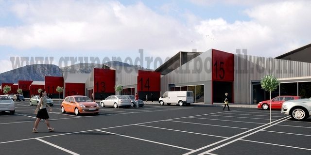 Vista exterior de Nave industrial de alquiler en Crevillent