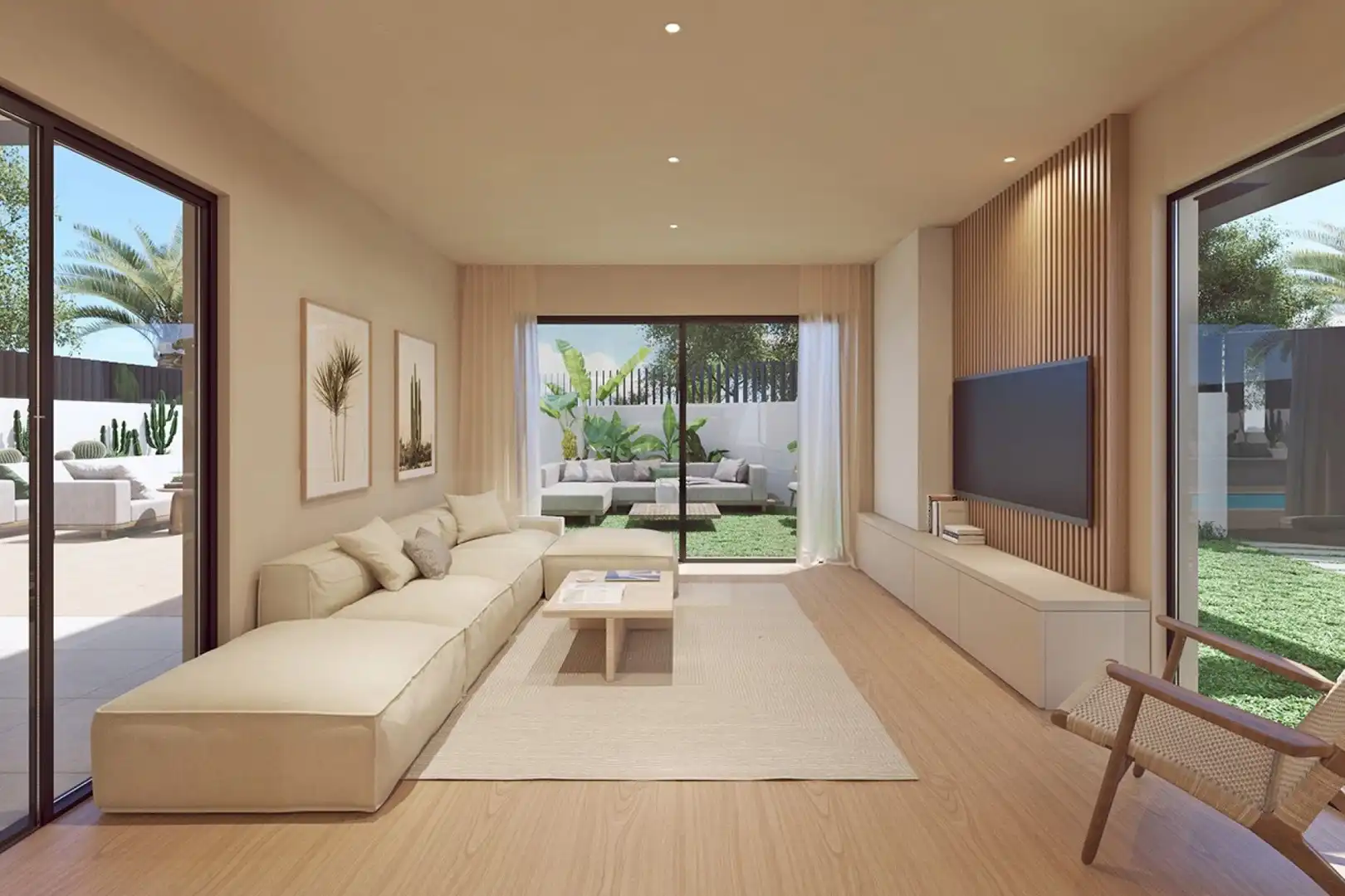 Sala d'estar de Casa o xalet en venda en Murcia amb Aire condicionat, Jardí privat i Terrassa