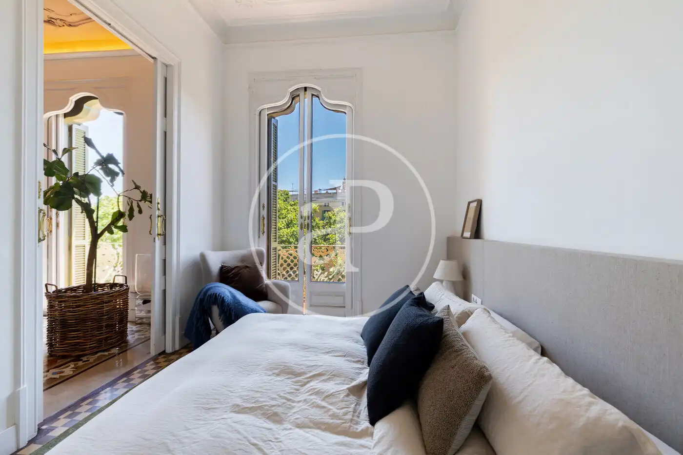 Schlafzimmer von Wohnung zur Miete in Barcelona mit Klimaanlage, Heizung und Möbliert