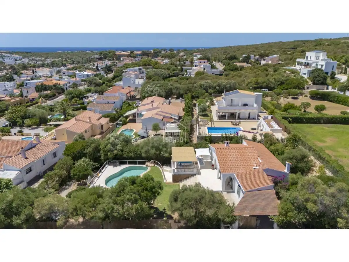 Vista exterior de Casa o chalet en venta en Sant Lluís con Jardín privado, Terraza y Piscina