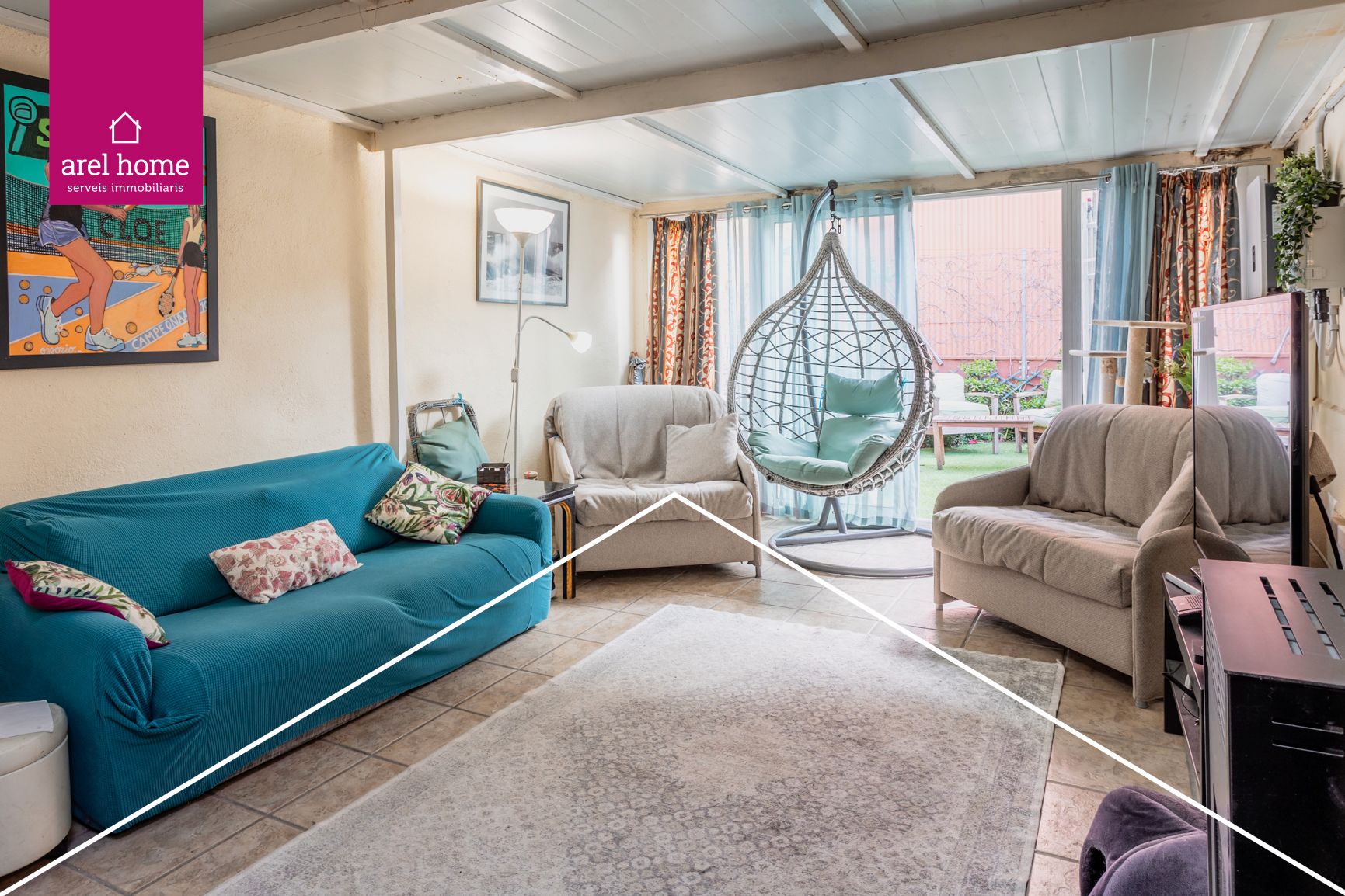 Sala de estar de Casa adosada en venta en Esplugues de Llobregat con Aire acondicionado, Calefacción y Terraza