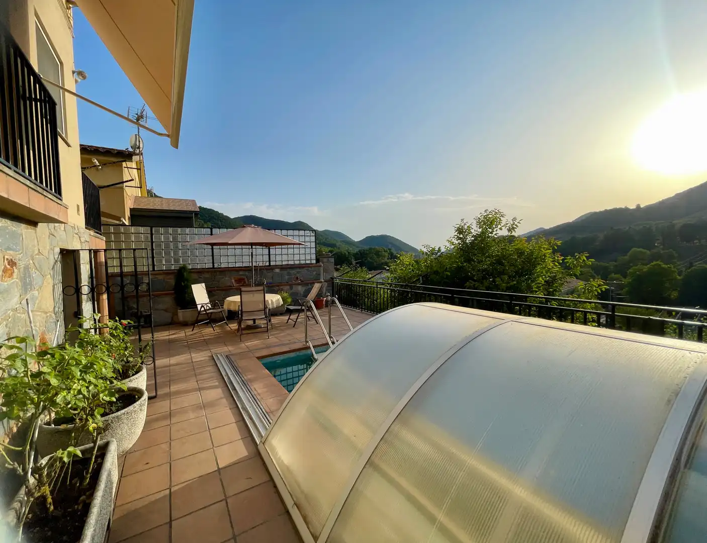 Terraza de Casa o chalet en venta en Sant Pau de Segúries con Aire acondicionado, Jardín privado y Terraza