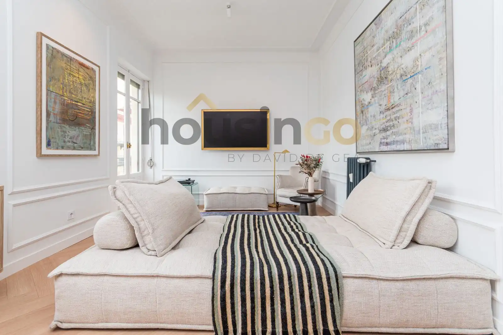 Wohnzimmer von Wohnung zur Miete in Madrid mit Klimaanlage, Heizung und Terrasse