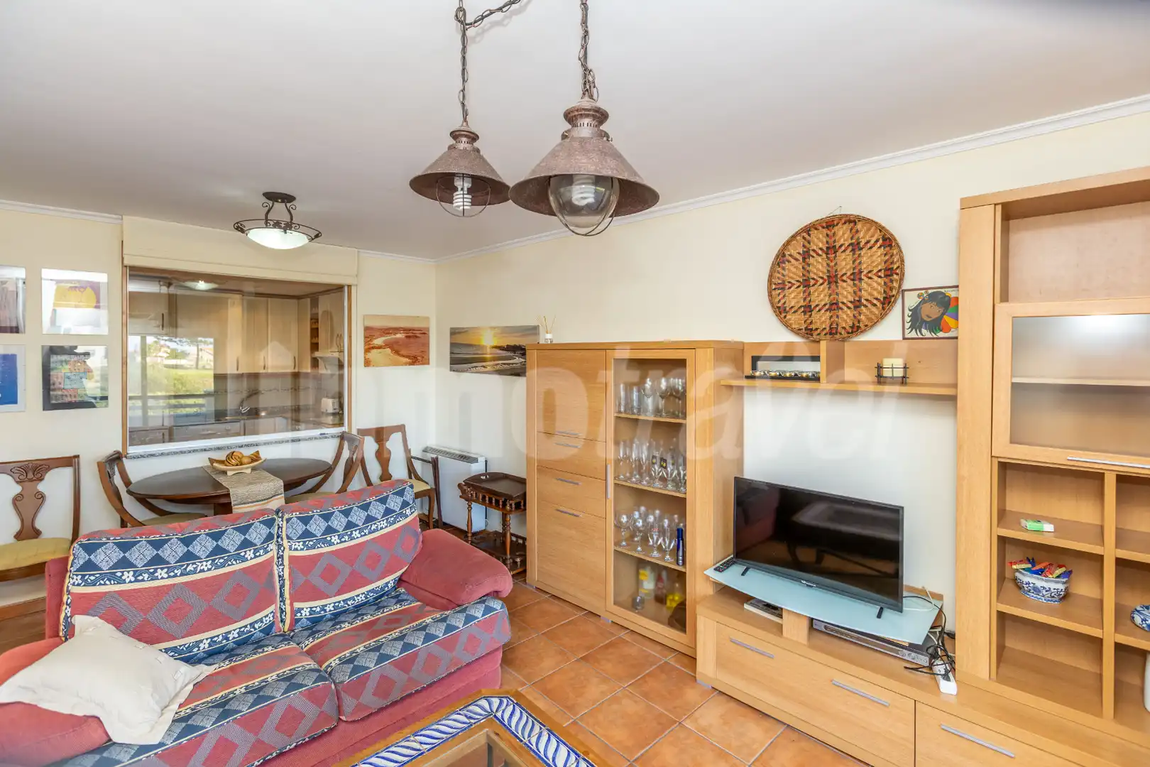 Sala d'estar de Apartament en venda en Sanxenxo amb Terrassa, Traster i Moblat