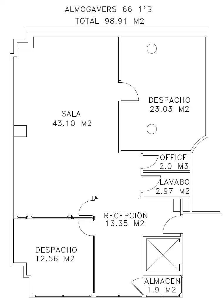Büro zur Miete in Barcelona mit Klimaanlage und Heizung